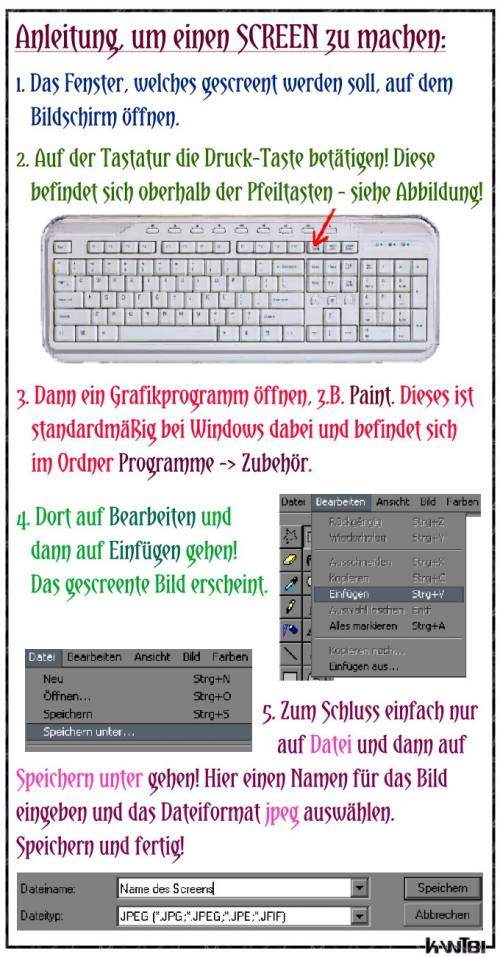 Hier könnt ihr euch anschauen wie man einen Screen macht
